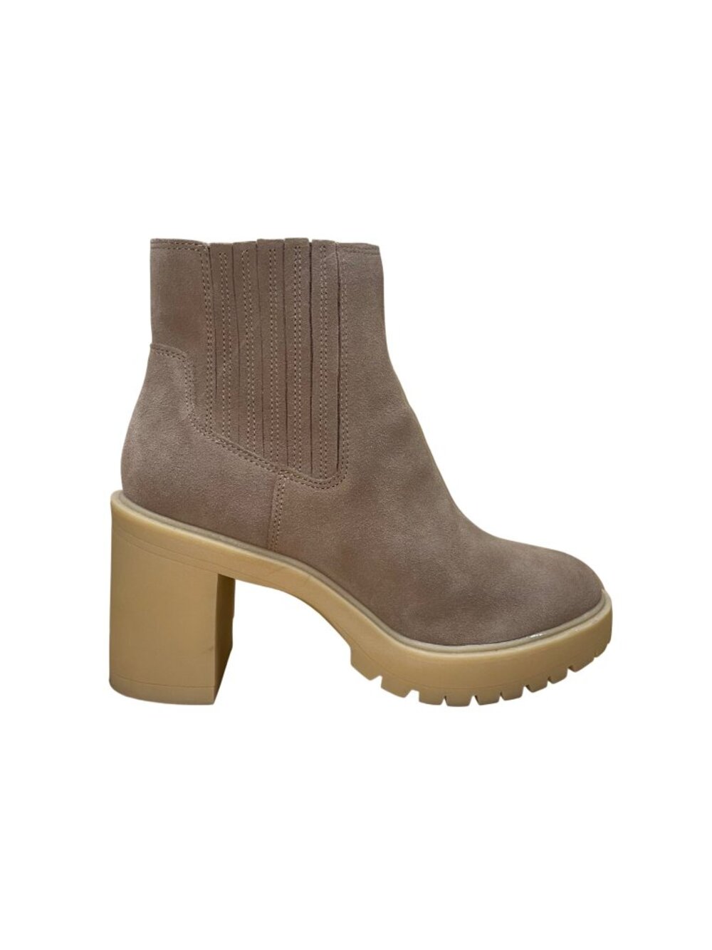 D Vita Women’s Gray Suede Caster Heeled Ankle Boots Size 11W